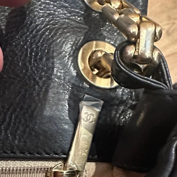 Chanel Quilted Black Shoulder Bag with Gold Accents - Picture 12 of 16